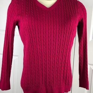 Talbots Womens Sweater Vee Neck Long Slv Cotton 1X